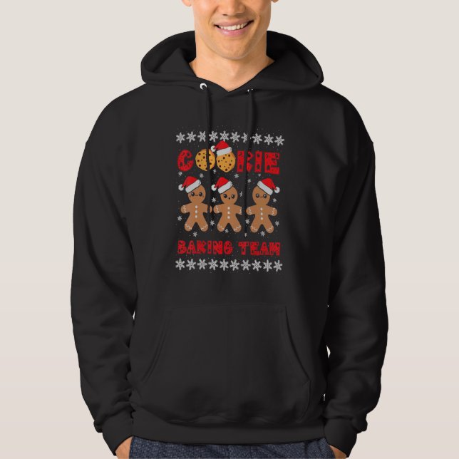 Cookie Baking Team Gingerbread Men with Xmas Hats  Hoodie (Vorderseite)