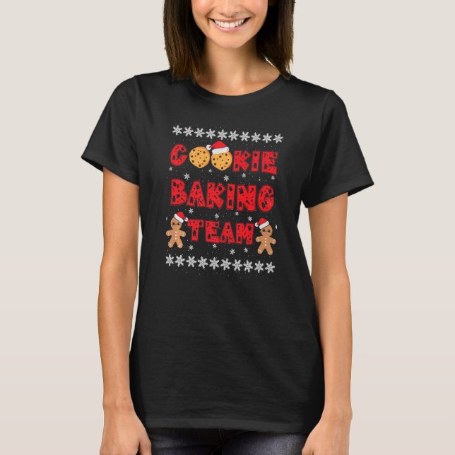 Cookie Baking Team Gingerbread Men With Xmas Hats  T-Shirt (Vorderseite)