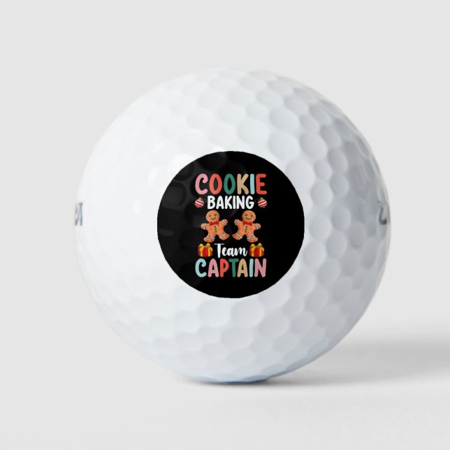 Cookie Baking Team Kapitän Familie Weihnachten Golfball (Vorderseite)