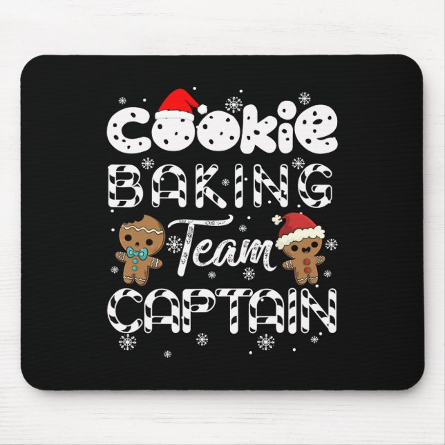 Cookie Baking Team Kapitän Gingerbrett Weihnachten Mousepad (Vorne)