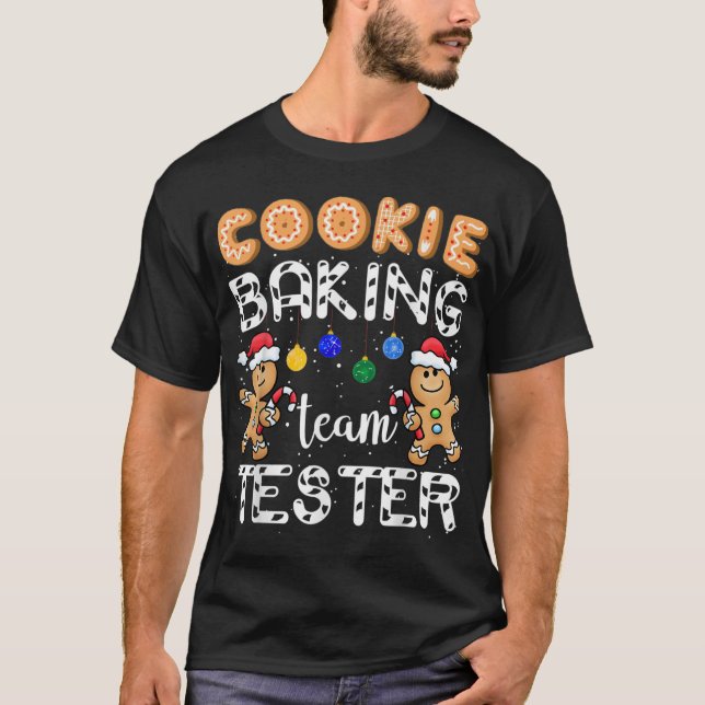 Cookie Baking Team Tester Gingerbread Funny Christ T-Shirt (Vorderseite)
