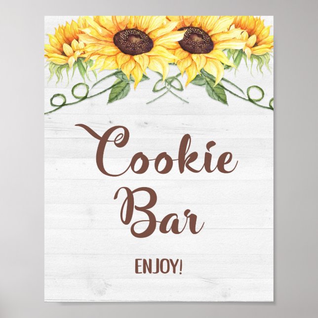 COOKIE BAR Sonnenblumendusche oder Party Unterschr Poster (Vorne)