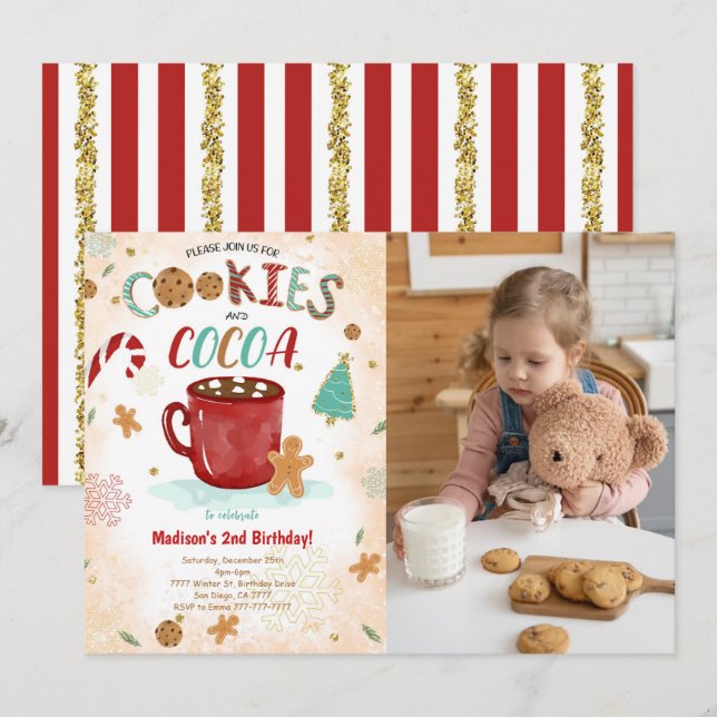 Cookie Birthday Foto Einladung (Vorne/Hinten)