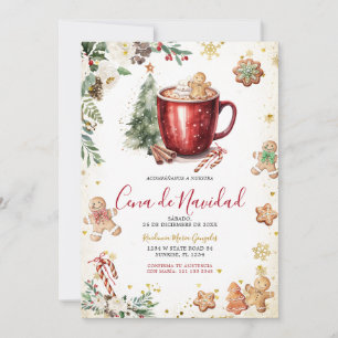 Cookie Cocoa Weihnachten Spanisch Cena De Navidad Einladung