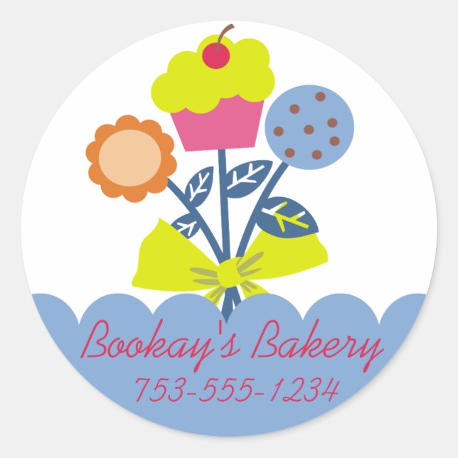cookie cupcake bouquet baking gift tag stickers (Vorderseite)