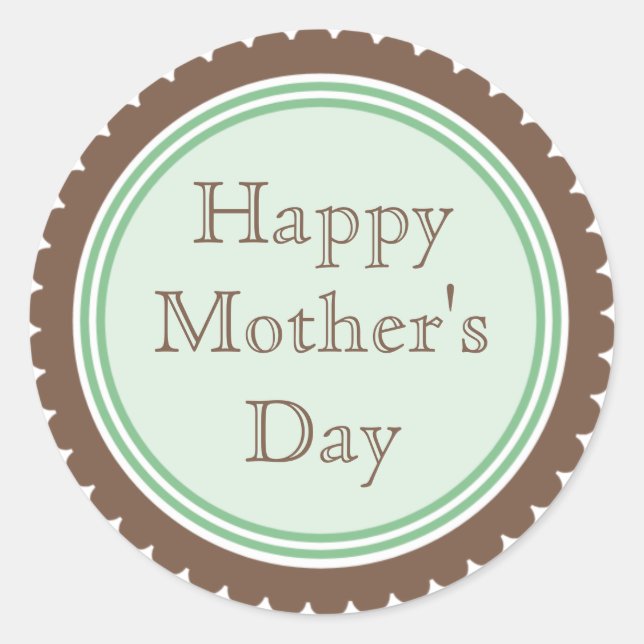 Cookie Cut Chocolate Mint Mother's Day Stickers (Vorderseite)