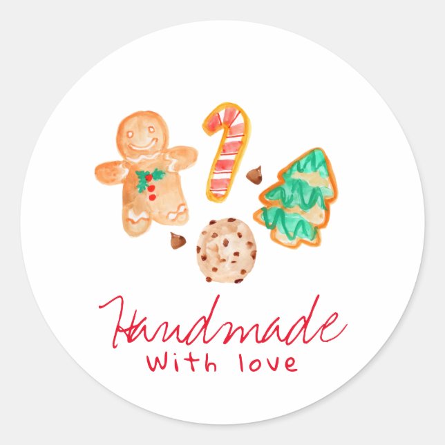 cookie de Noël fait main avec autocollant d'amour (Devant)