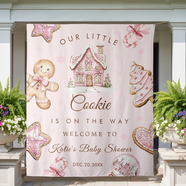 Cookie de Noël rose Baby shower Tapisserie fille (Créateur téléchargé)