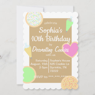 Cookie Décoration Invitation d'anniversaire