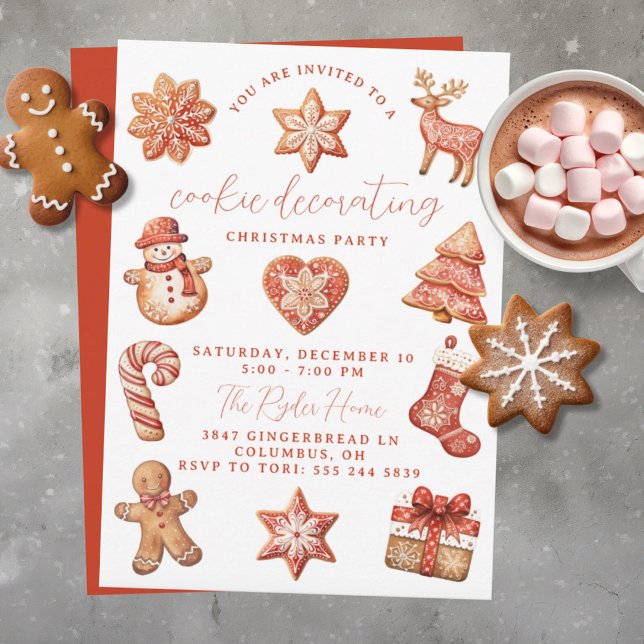 Cookie Dekorieren der Weihnachtszeit-Party Einladu Einladung (Von Creator hochgeladen)