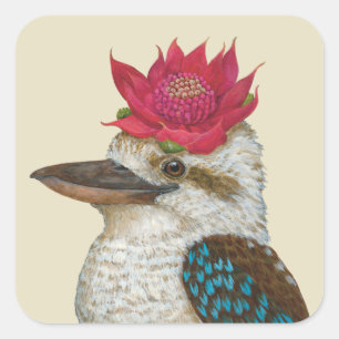 Cookie der Kookaburra-Aufkleber Quadratischer Aufkleber