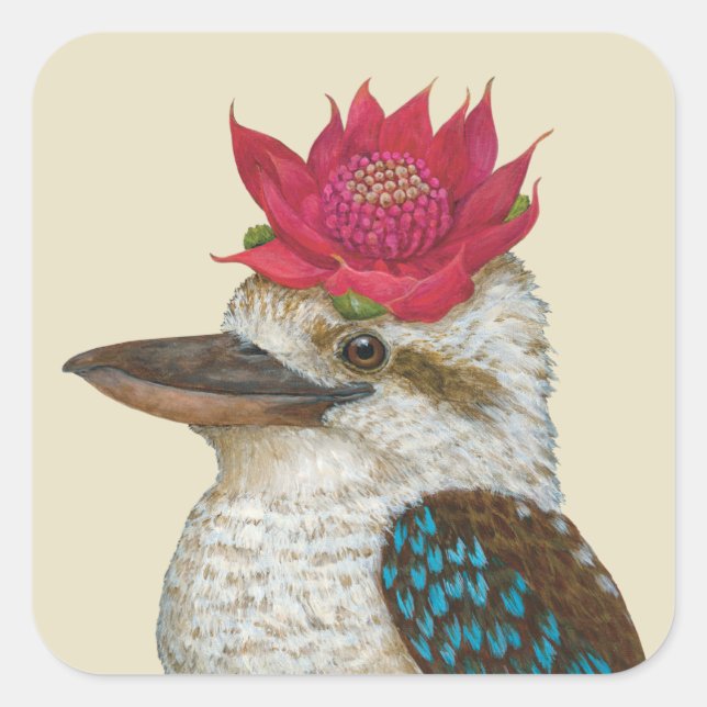 Cookie der Kookaburra-Aufkleber Quadratischer Aufkleber (Vorderseite)