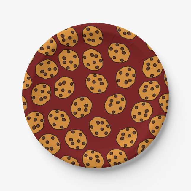 Cookie-Druck auf braunen Tellern Pappteller (Vorderseite)