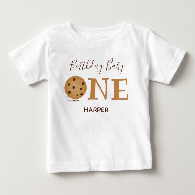 Cookie Eins 1. Geburtstag Baby T-shirt (Vorderseite)