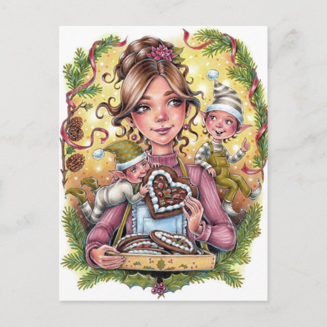 Cookie Elves Postcard Postkarte (Vorderseite)