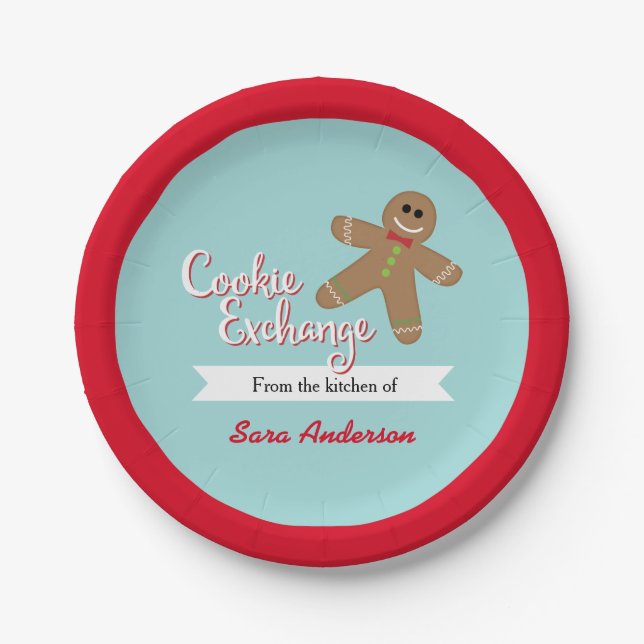 Cookie Exchange, aus der Küche von, Personalisiert Pappteller (Vorderseite)