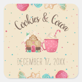 Cookie Exchange Festliches Weihnachts-Party Thema Quadratischer Aufkleber