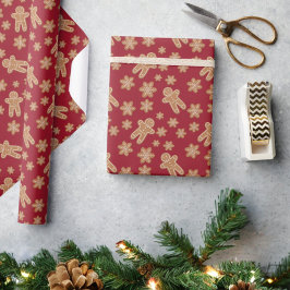 Cookie Exchange Holiday Party Gingerbread Burgund Geschenkpapier