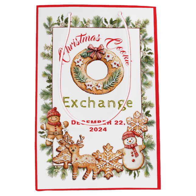 Cookie Exchange Medium Geschenktasche Mittlere Geschenktüte (Vorderseite)