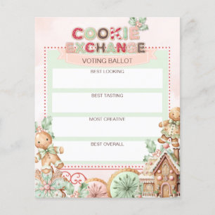 Cookie Exchange Stimmzettel Gingerbrot