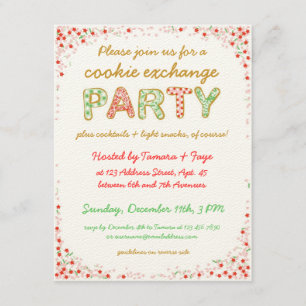 Cookie Exchange Swap Party Einladen mit w/ Anweisu Einladung