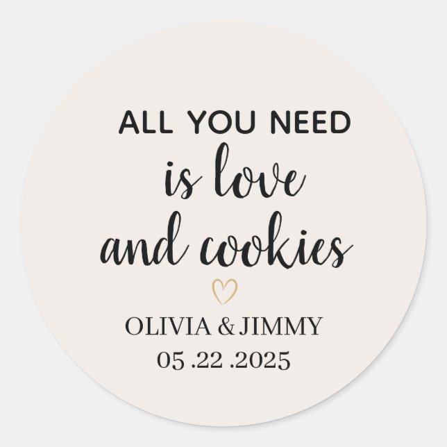 Cookie Favor Stickers | Runde Gefälligkeitskennzei (Vorderseite)