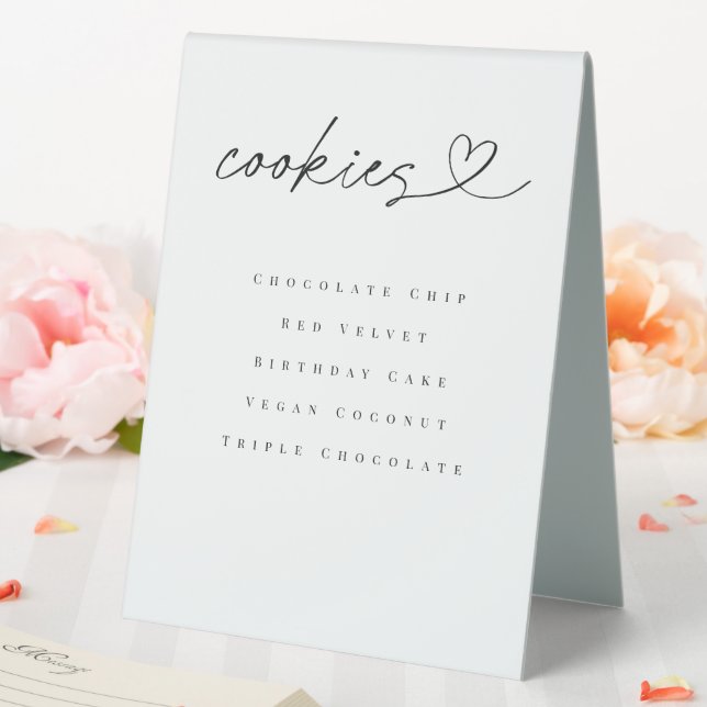 Cookie Flavors Dessert Table Wedding Tent Sign Tischaufsteller (In Situ (Hochzeit))