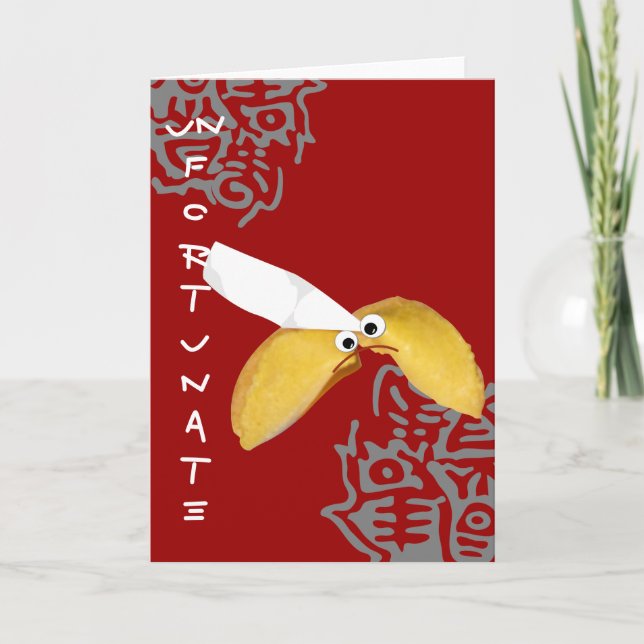 cookie fortune 'malheureux' carte parodique humori (Devant)