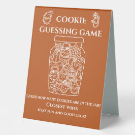 Cookie Guessing Game| Christmas Party Brown Tischaufsteller