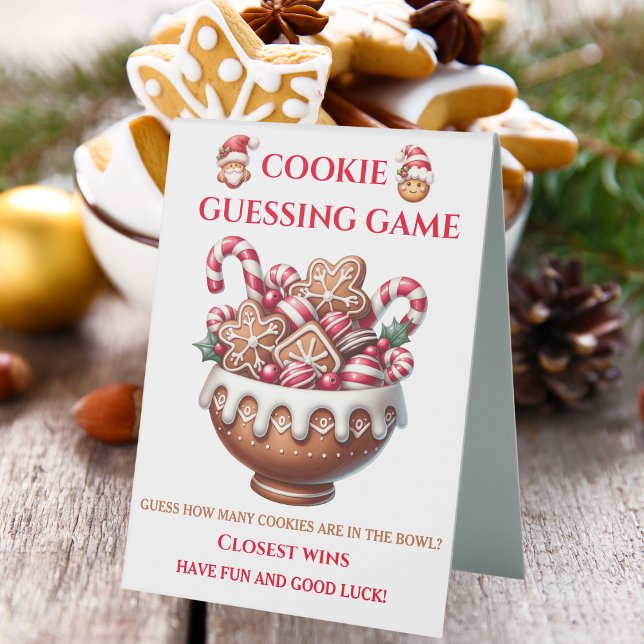 Cookie Guessing Game | Weihnachts-Party Tischaufsteller (Add this sign to the game to ensure everyone knows what to do and enjoys the celebration!)