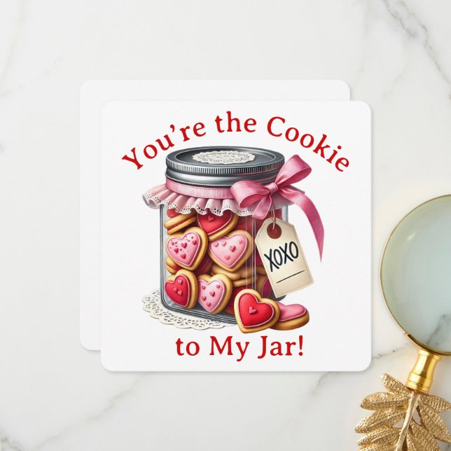 Cookie Jar - Valentine's Day Card Dankeskarte (Vorderseite/Rückseite Beispiel)