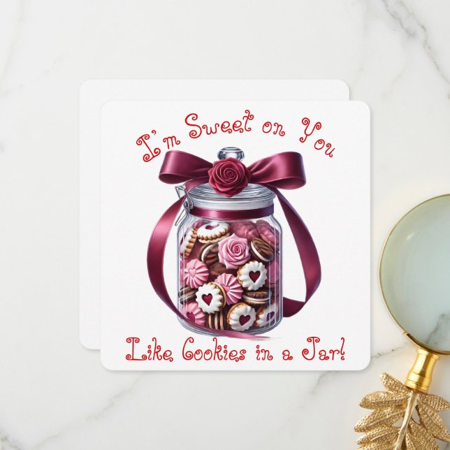 Cookie Jar - Valentine's Day Card Dankeskarte (Vorderseite/Rückseite Beispiel)