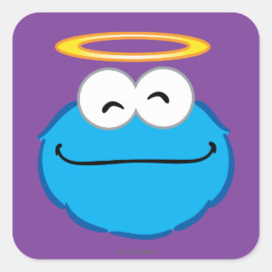 Cookie Lächeln Gesicht mit Halo Quadratischer Aufkleber