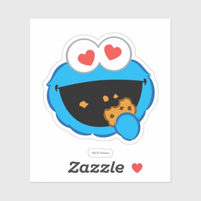 Cookie Lächelndes Gesicht mit herzförmigen Augen Aufkleber (Blatt)