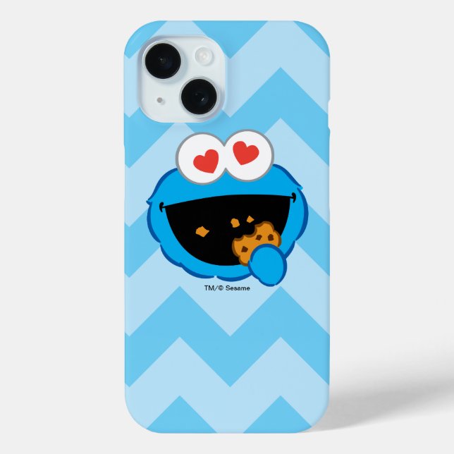 Cookie Lächelndes Gesicht mit herzförmigen Augen iPhone 15 Hülle (Rückseite)