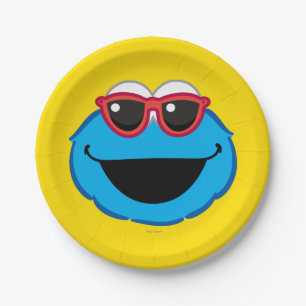 Cookie Lächelndes Gesicht mit Sonnenbrille Pappteller