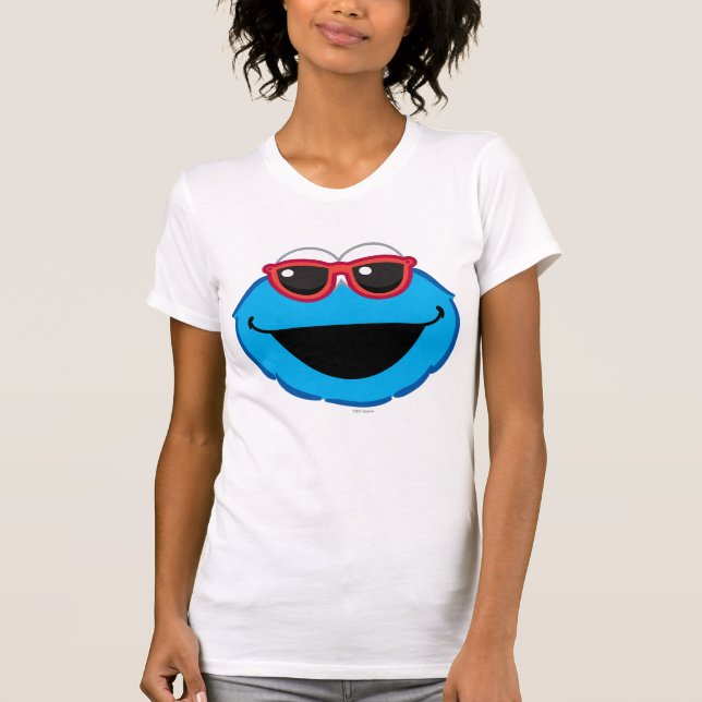 Cookie Lächelndes Gesicht mit Sonnenbrille T-Shirt (Vorderseite)