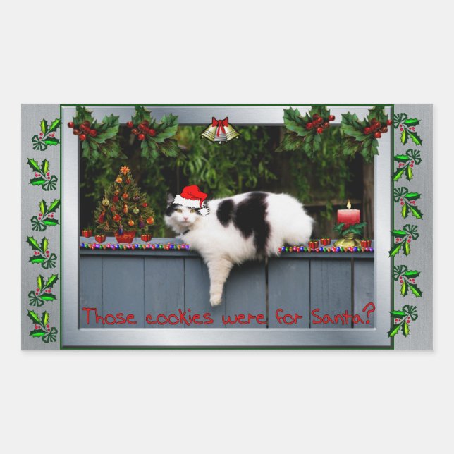 Cookie Love Cat Rechteckiger Aufkleber (Vorderseite)
