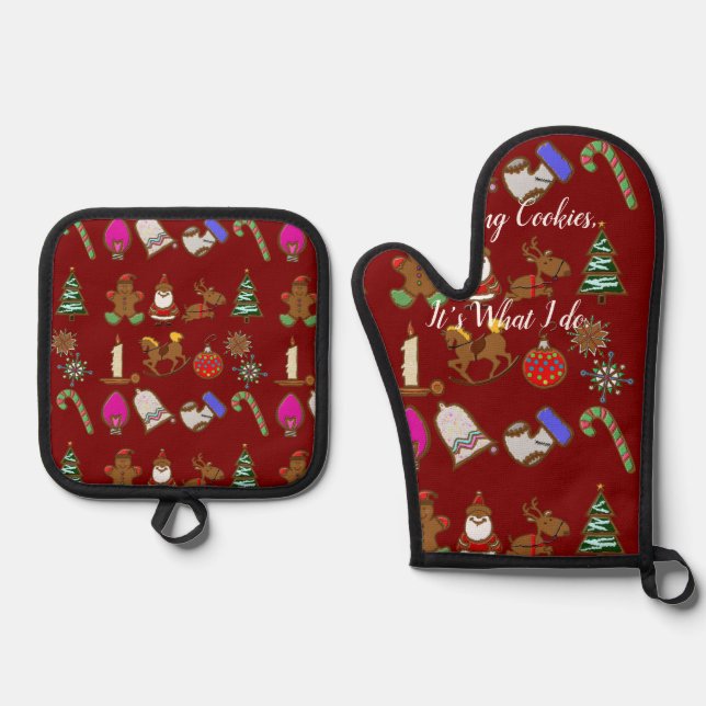 Cookie Maker-Schürze Ofenhandschuh & Topflappen-Set (Vorderseite)