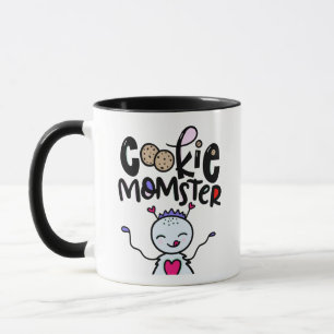 Cookie Momster, handgezogen Tasse