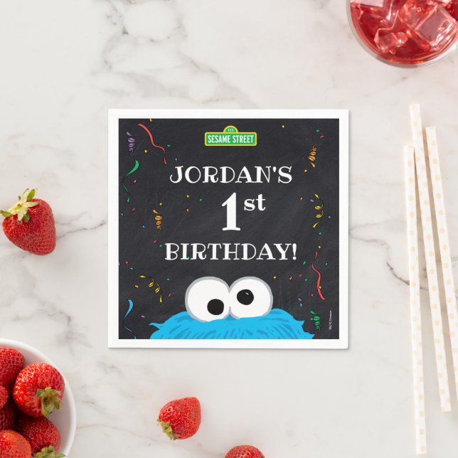 Cookie Monster | 1st Birthday Serviette (Beispiel)