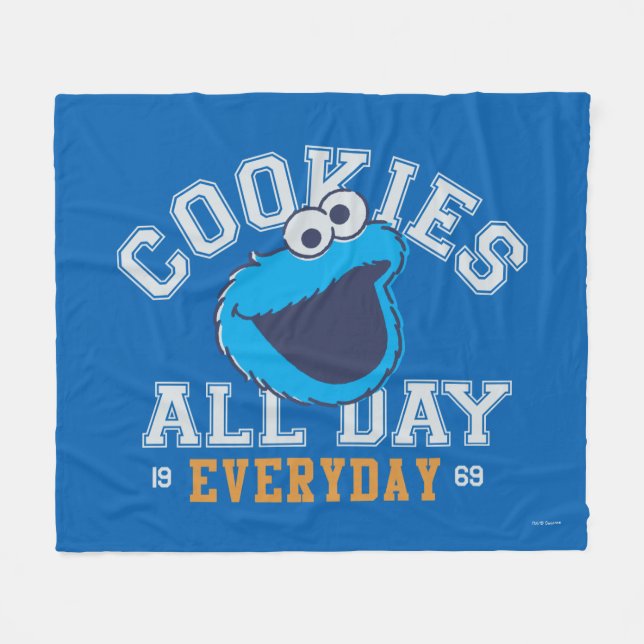 Cookie Monster Alltag Fleecedecke (Vorderseite (Horizontal))