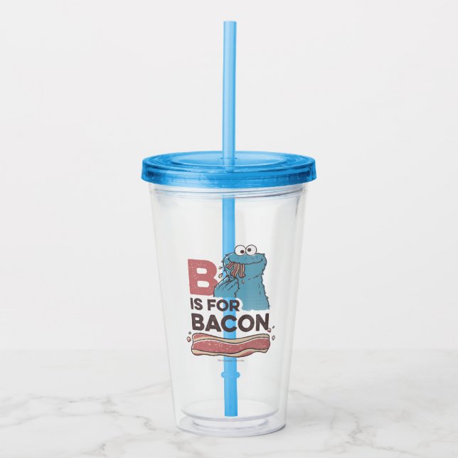 Cookie Monster | B ist für Bacon Acryltrinkbecher (Vorderseite)