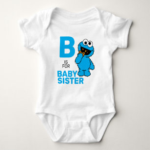 Cookie Monster   B ist für kleine Schwester Baby Strampler