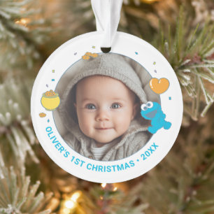 Cookie Monster Baby Erstes Weihnachtsfoto Ornament