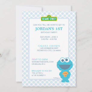Cookie Monster Baby Geburtstag Einladung
