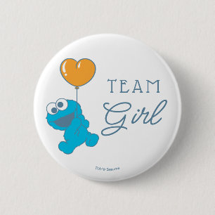 Cookie Monster Baby Shower Team Mädchen Button