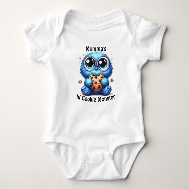 Cookie Monster Baby Strampler (Vorderseite)