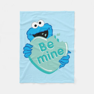 Cookie Monster "Be Mine" Valentine's Heart Candy Fleecedecke