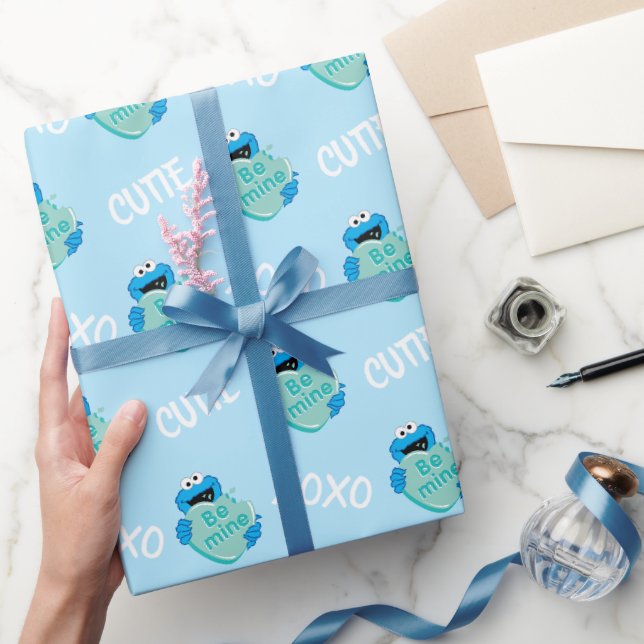 Cookie Monster "Be Mine" Valentine's Heart Candy Geschenkpapier (Schenken)